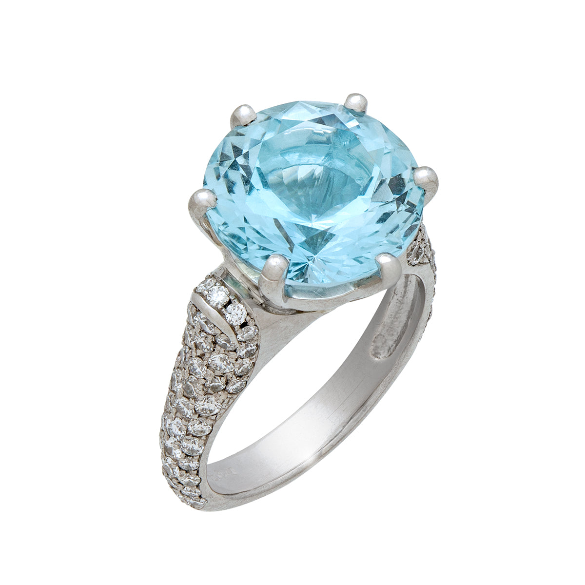 Aquamarine and Diamond Ring