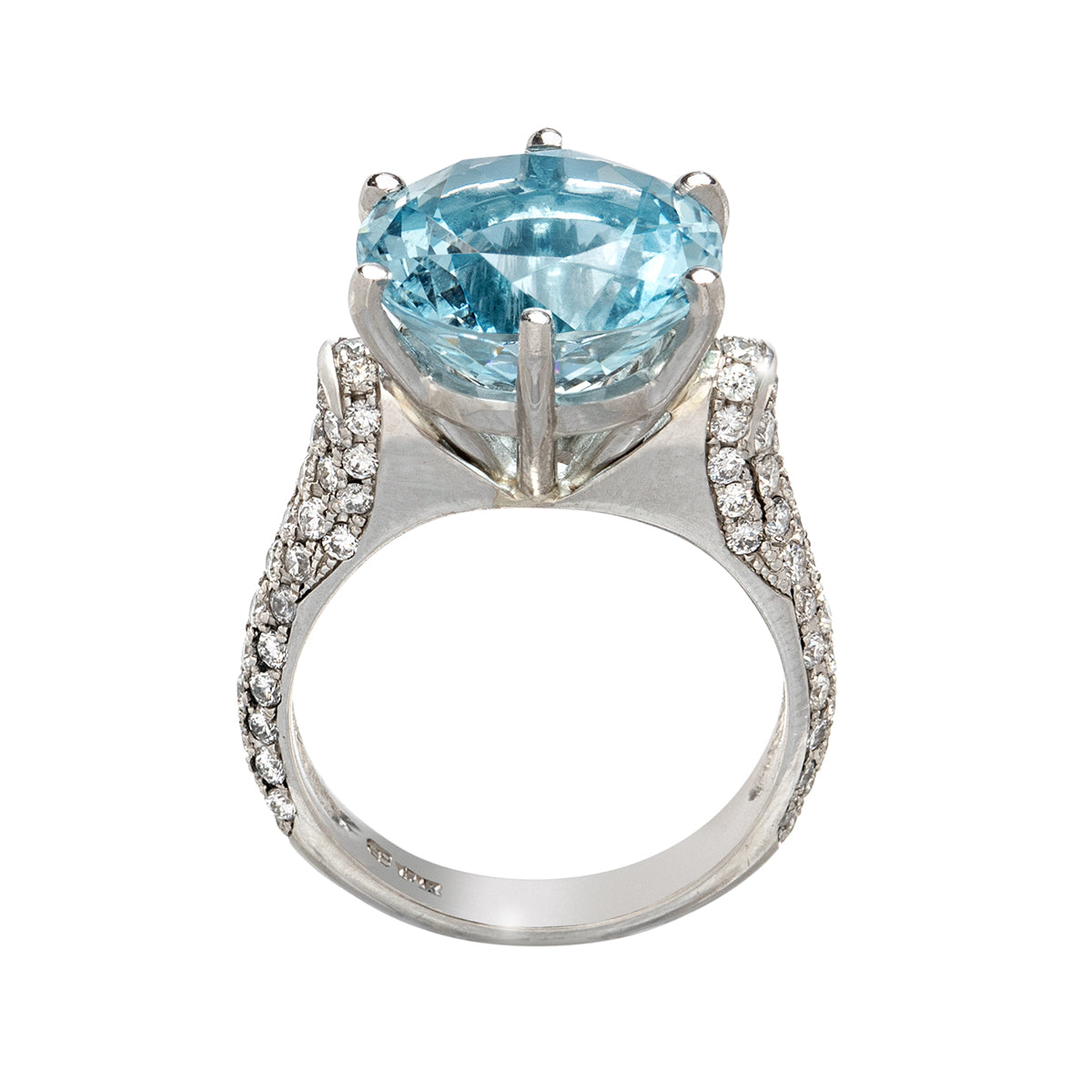Aquamarine and Diamond Ring