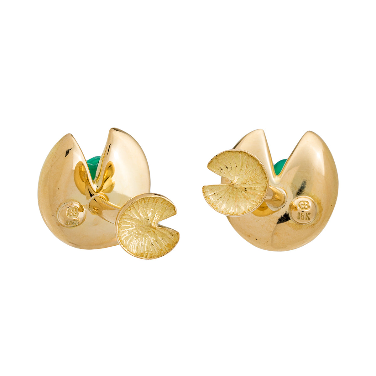 Green Agate Frog Cufflinks