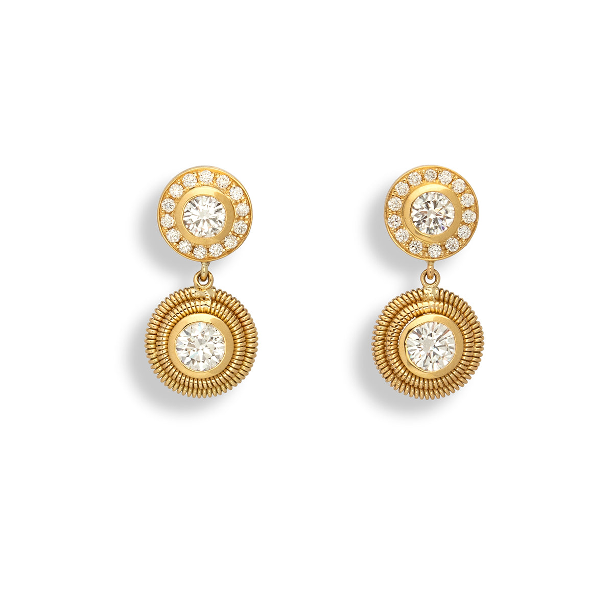 Drop Diamond Earrings with coil