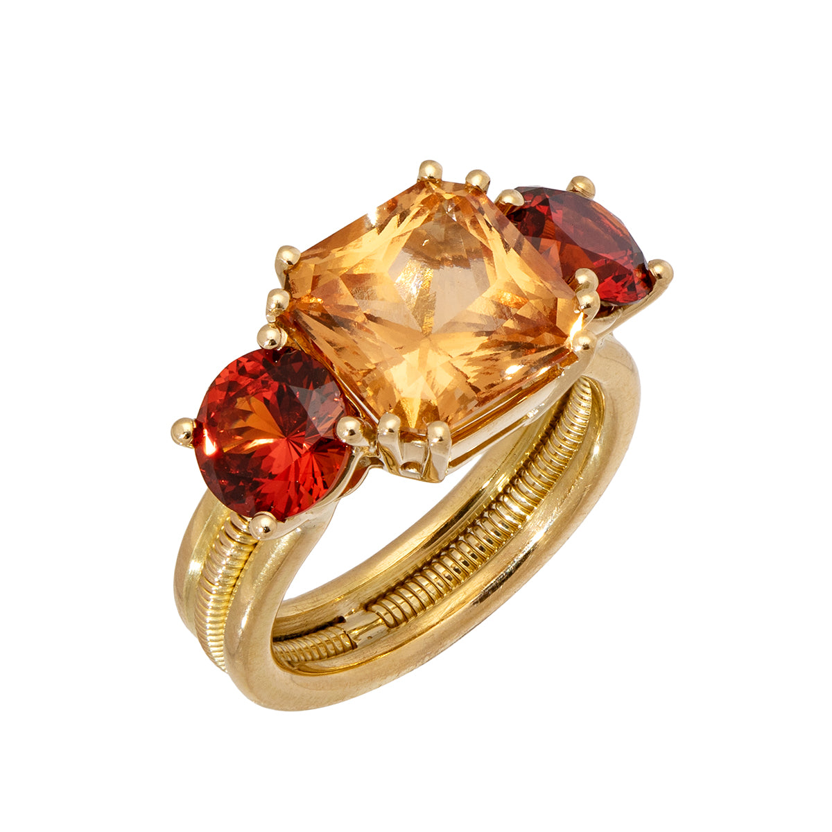 Hessonite and Spessartite Garnets Ring