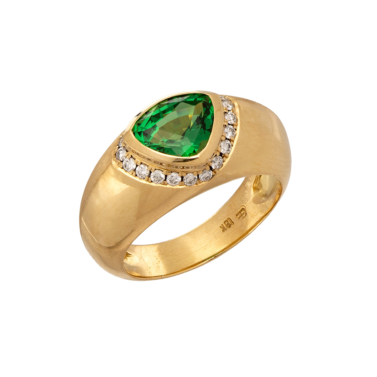 Tsavorite and Diamond Ring