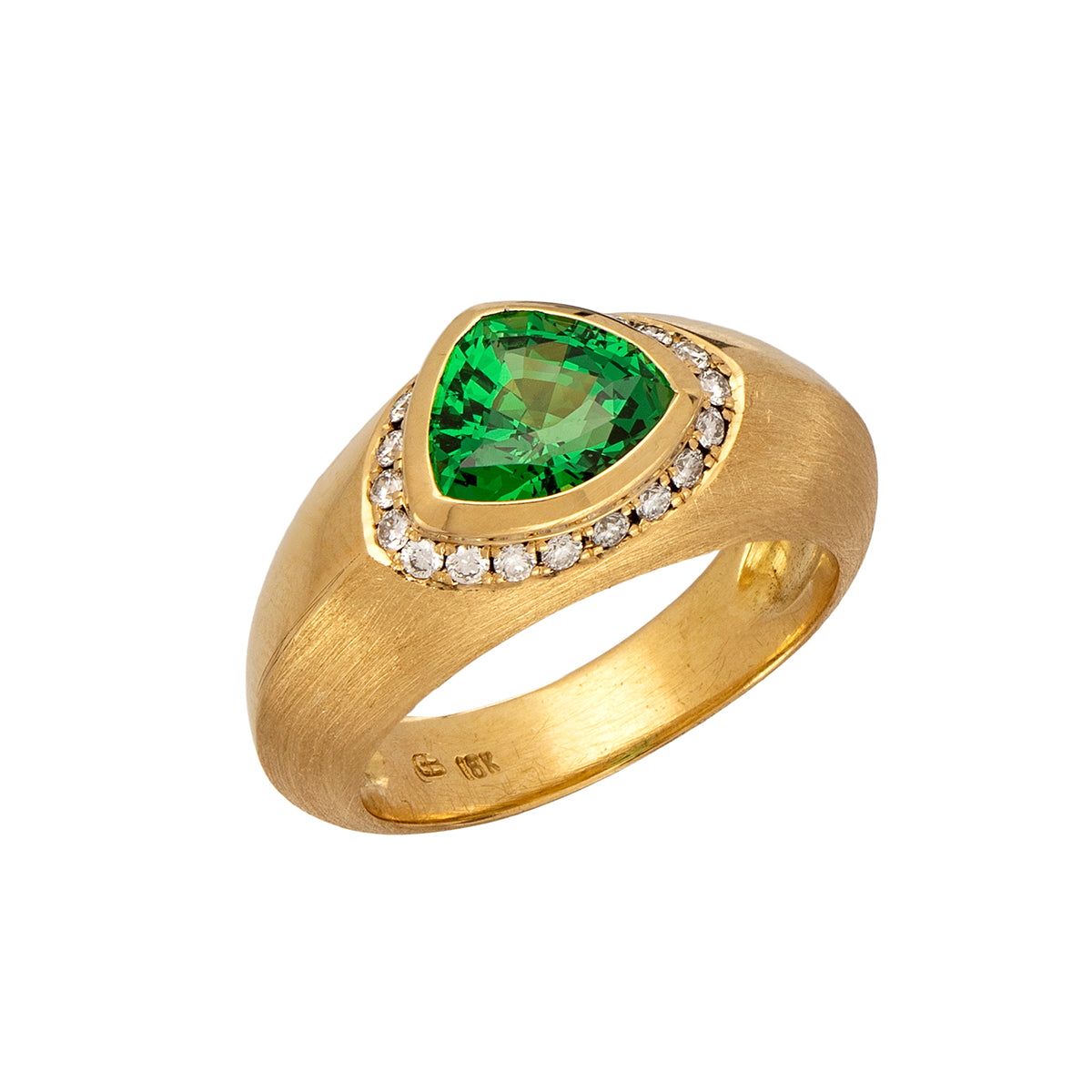 Tsavorite and Diamond Ring