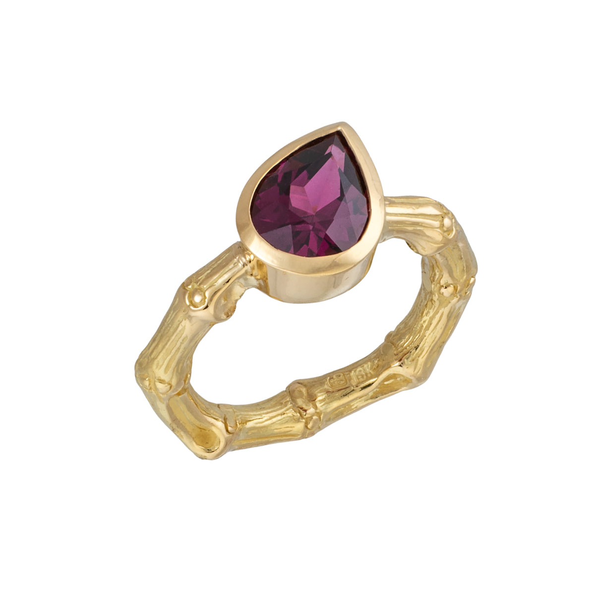 Garnet on Bamboo Ring
