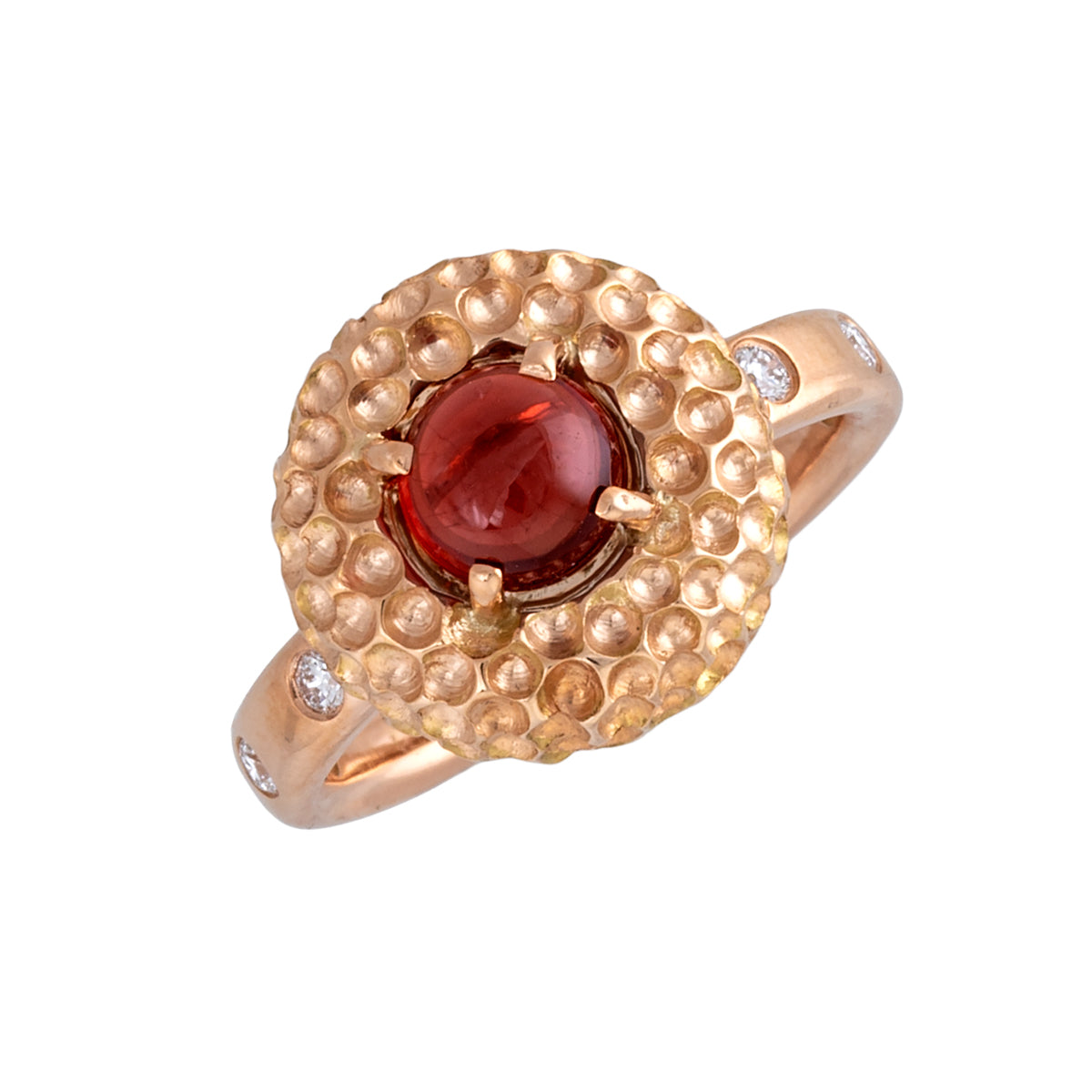 Garnet and Diamond Rose Gold Ring