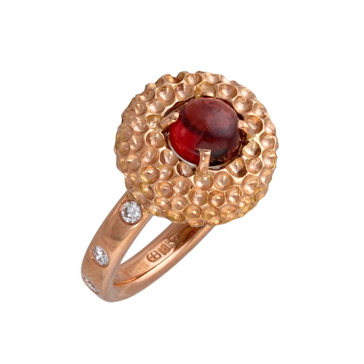 Garnet and Diamond Rose Gold Ring