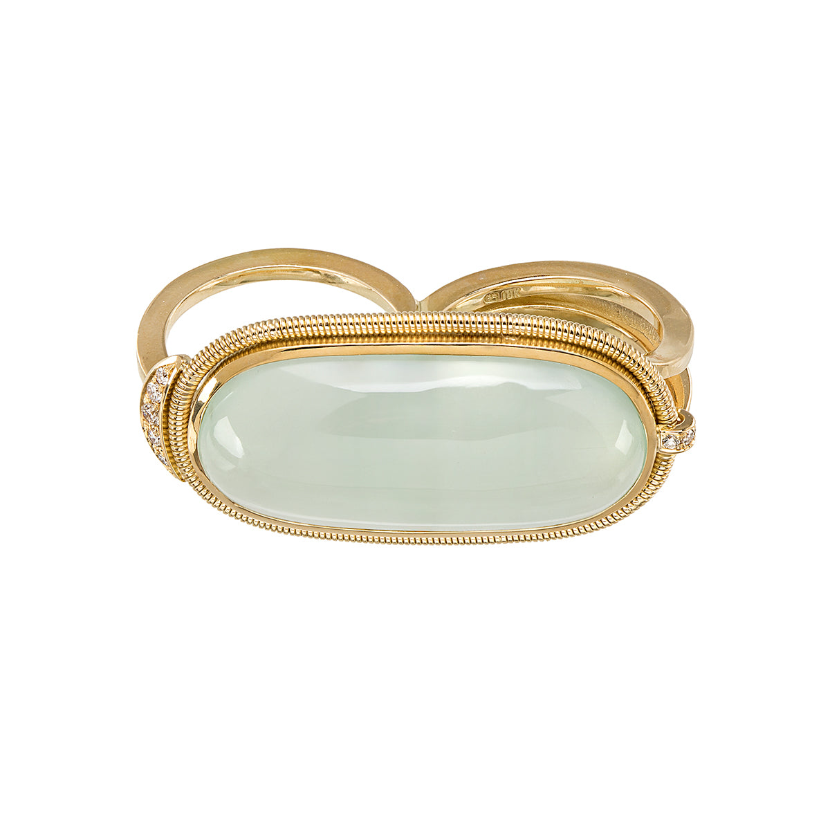 Aquamarine Two Finger Ring