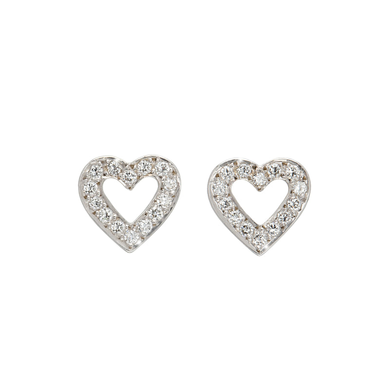 Open Heart Diamond Earrings