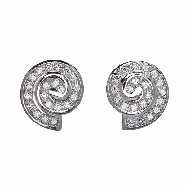 Medium Swirl Diamond Earrings
