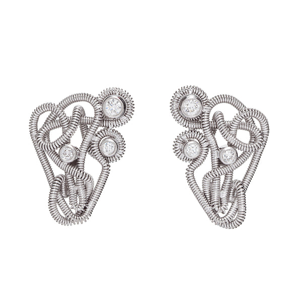 Boucles d'oreilles en Diamant et Serpentine