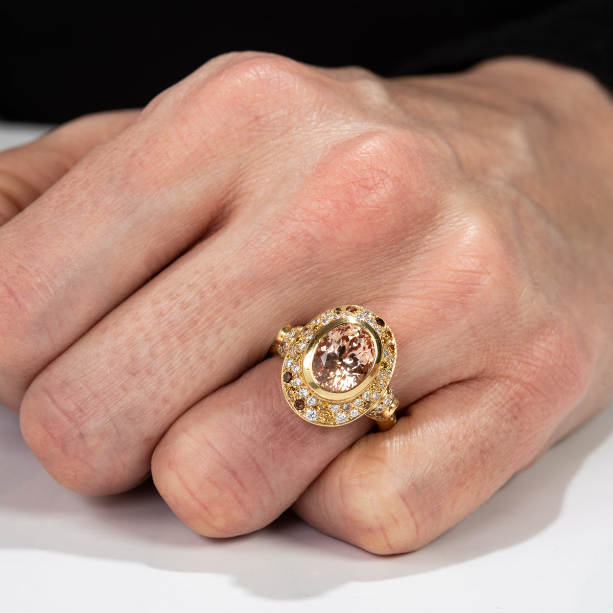 Apricot Sapphire Ring