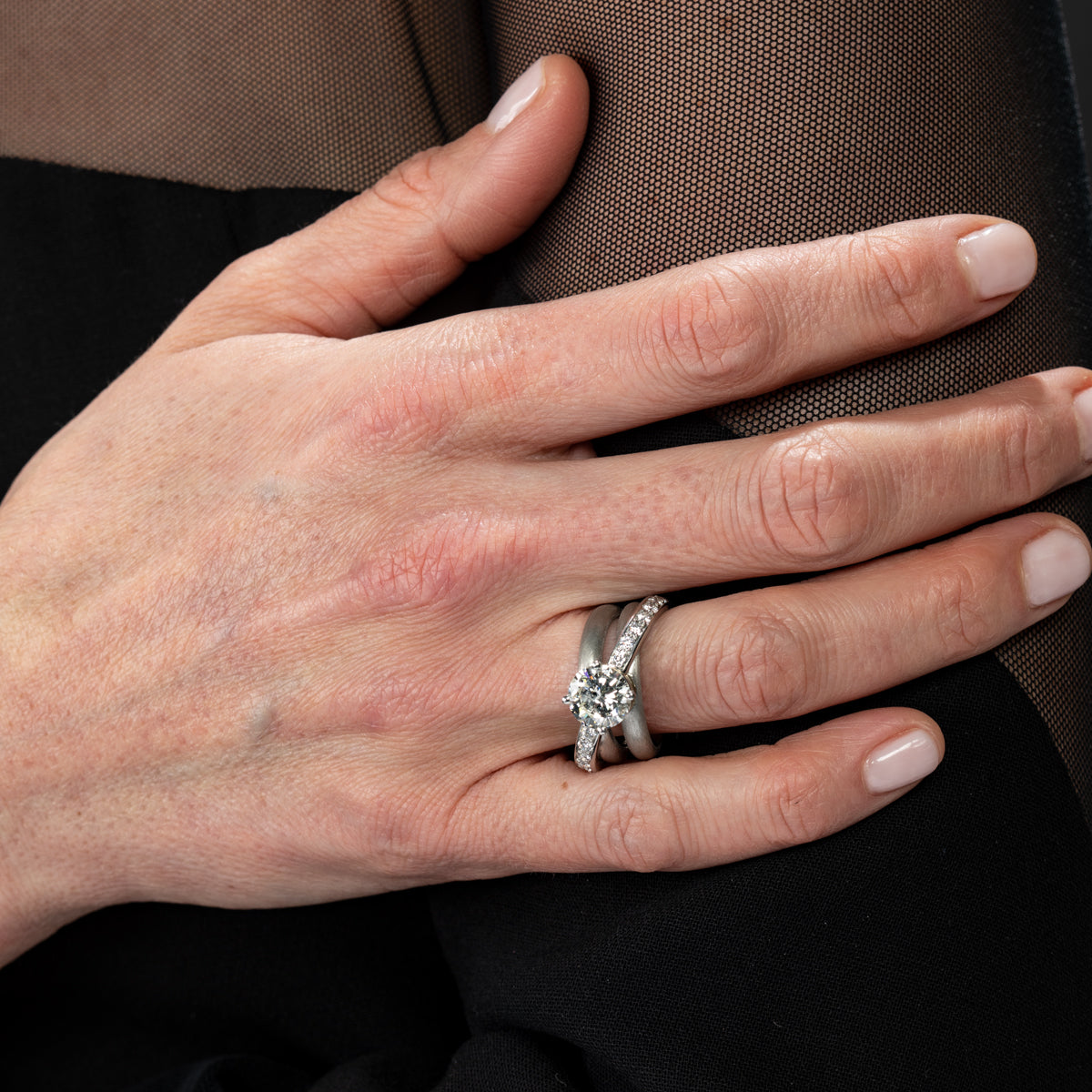 Diamond Crossover Ring