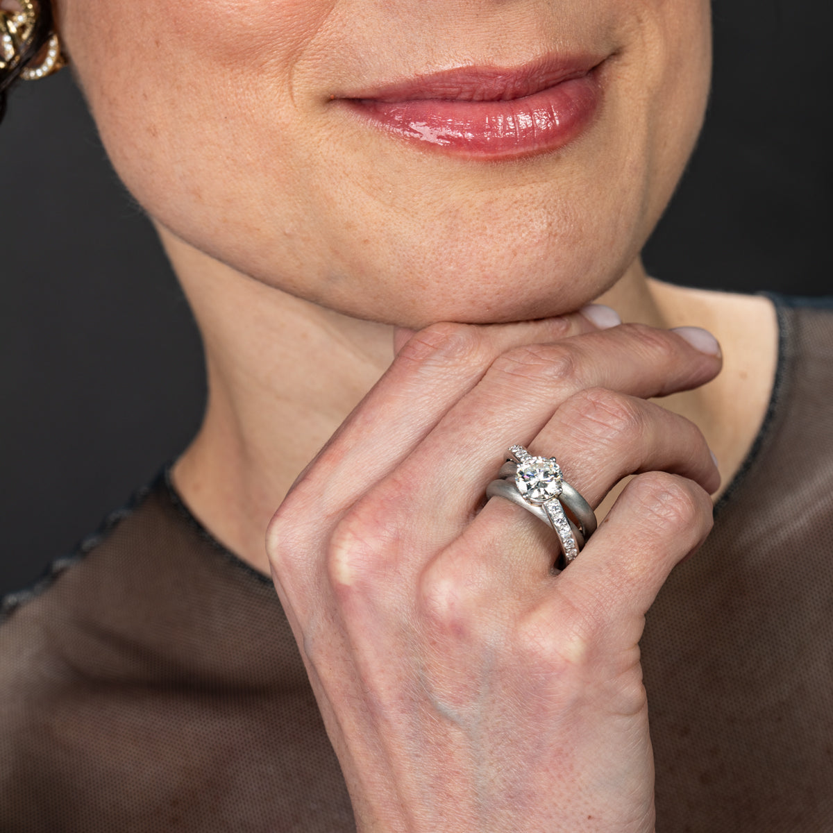 Bague Croisée en Diamants