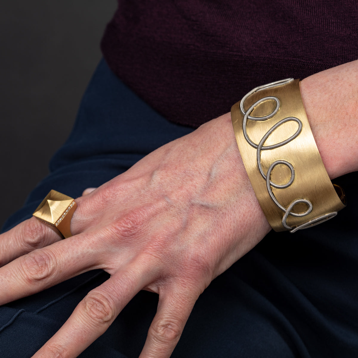 Cuff Bracelet With Coil