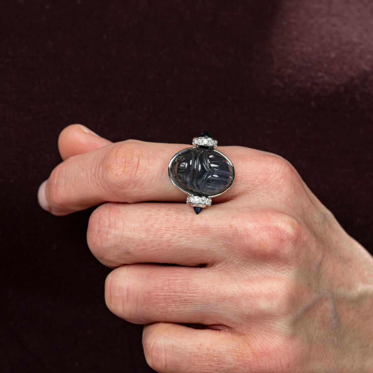 Bague Scarabée Labradorite