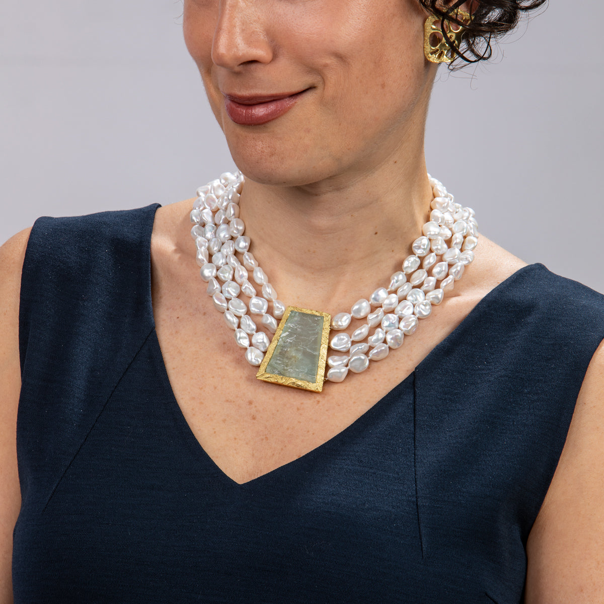 Aquamarine and Pearl Necklace