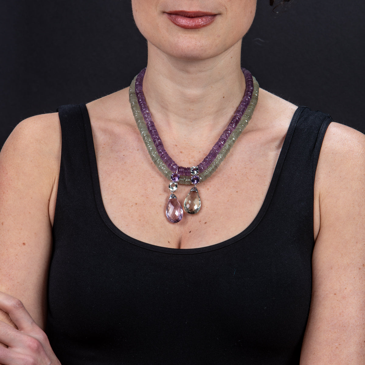 Amethyst and Prasiolite Necklace