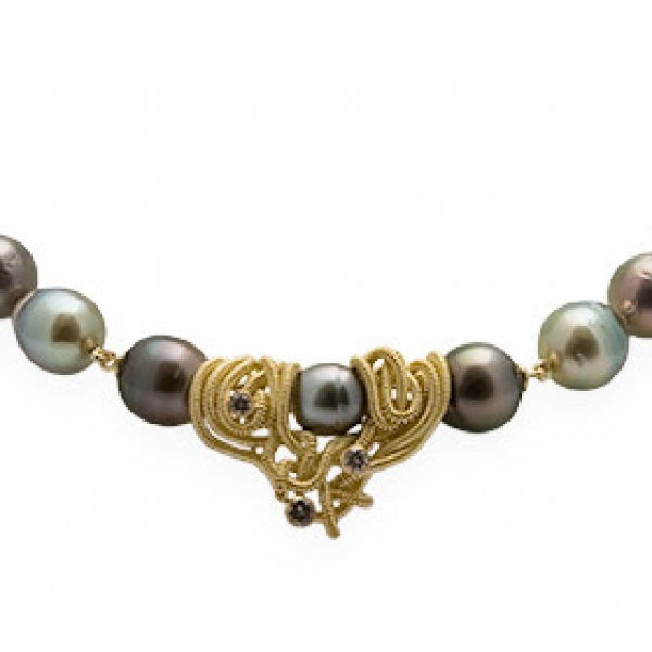 Pearl, Diamond, and Coil Necklace