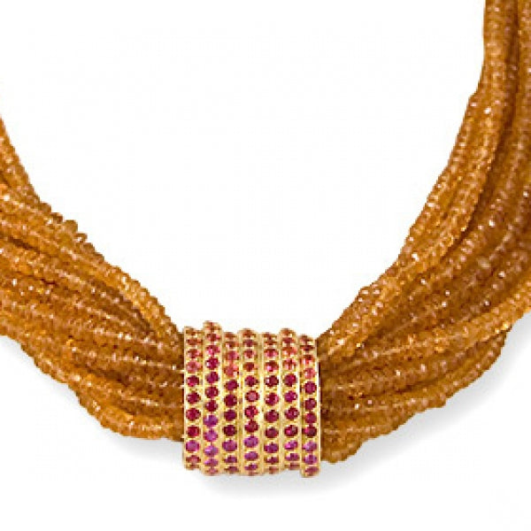 Collier de Grenats Rubis & Saphirs