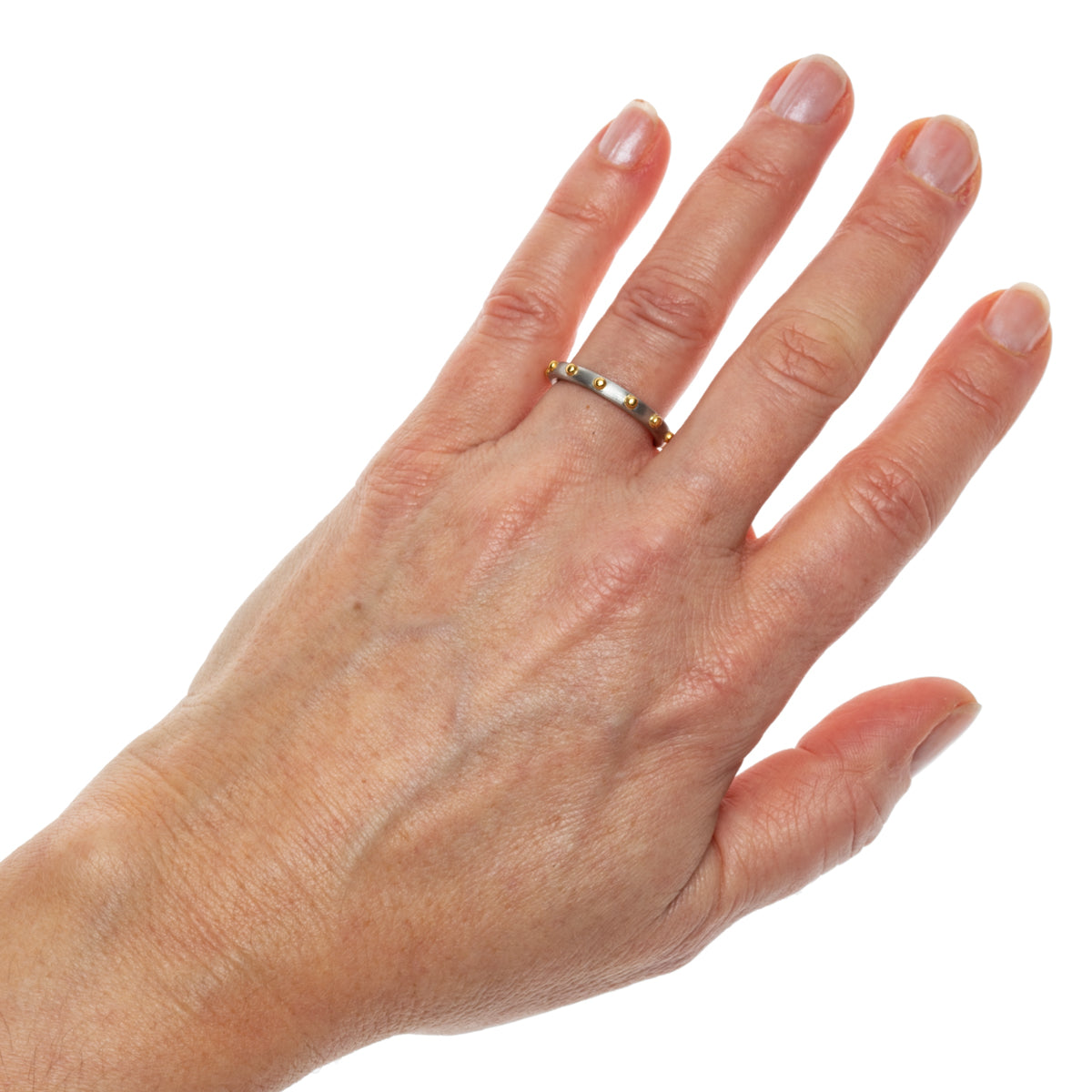 Platinum & 22K Gold Dots Ring