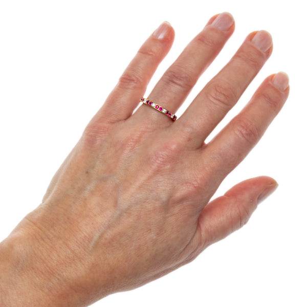 Ruby and Diamond Medium Pave Eternity Ring