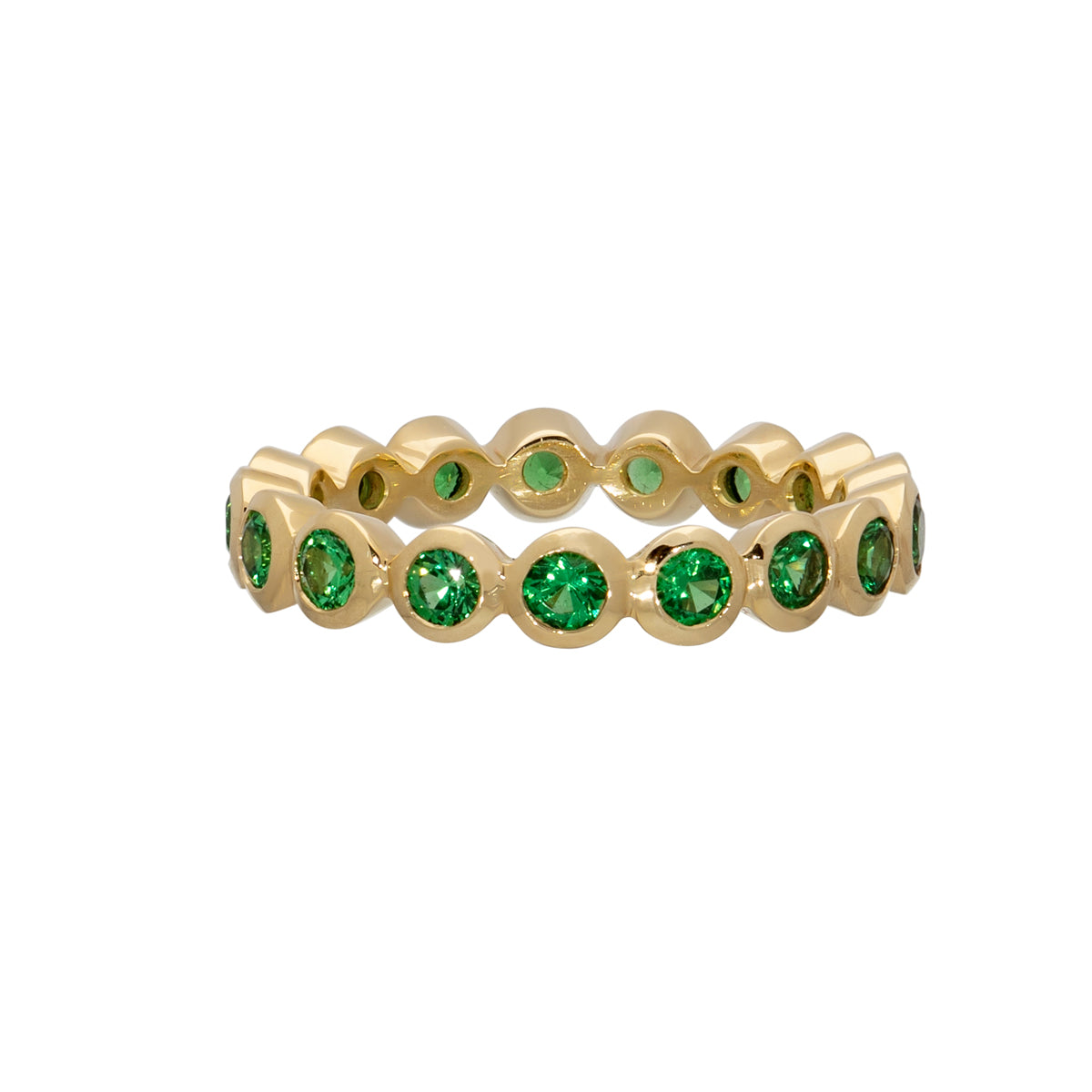 Tsavorite Medium Bezel Eternity Ring