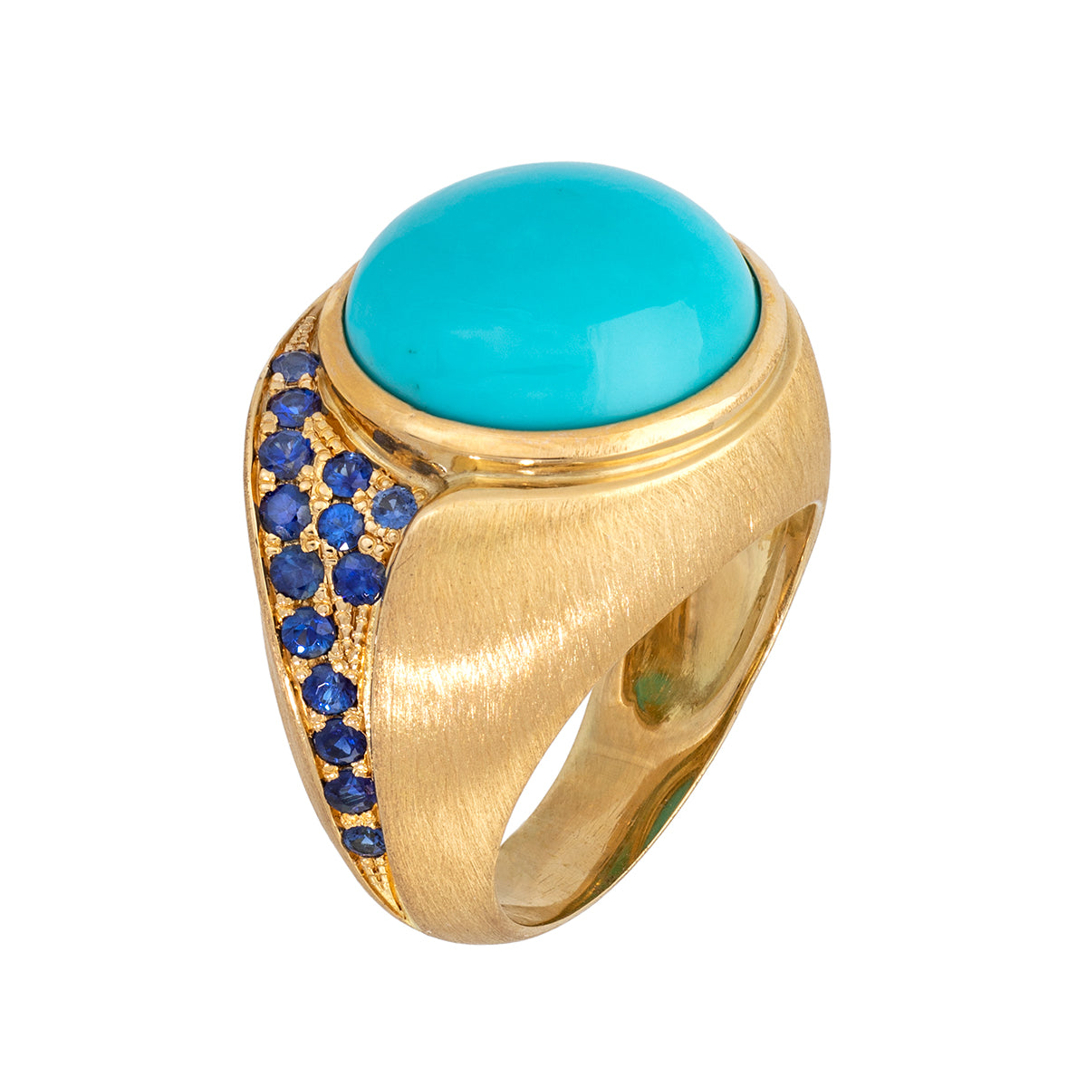 Turquoise Ring with Sapphires