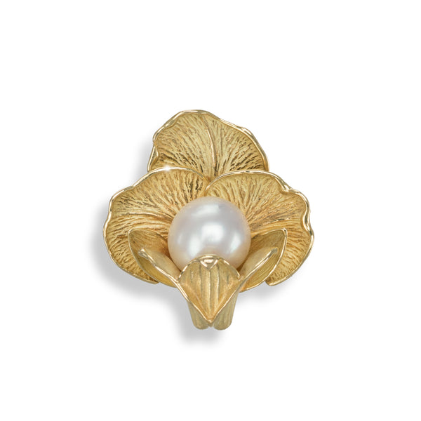 Orchid Brooch With Pearl