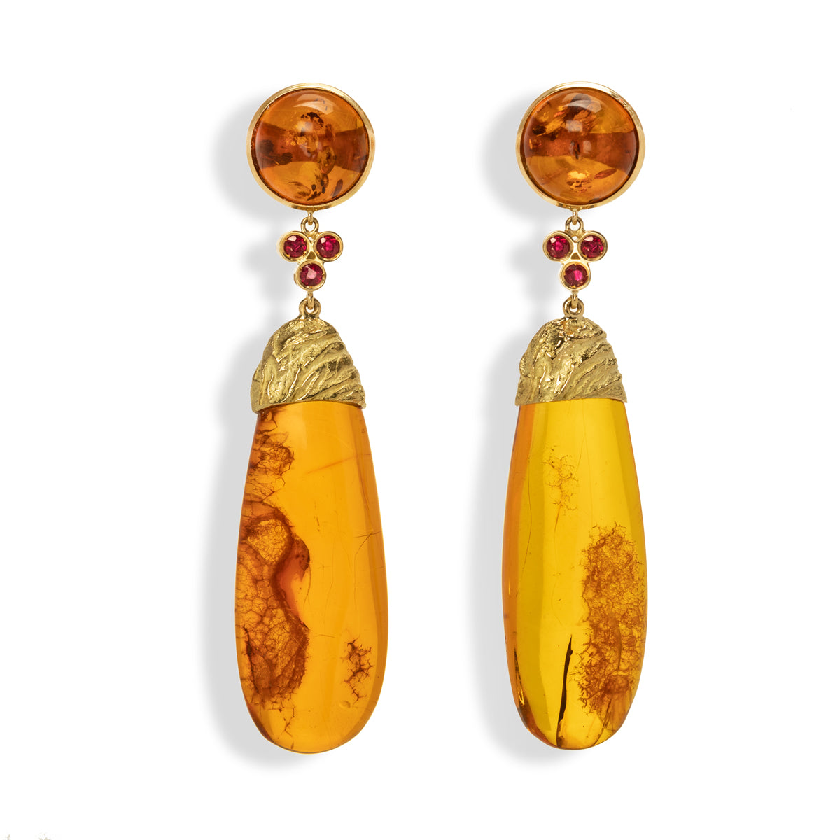 Boucles d'Oreilles Pendantes en Ambre