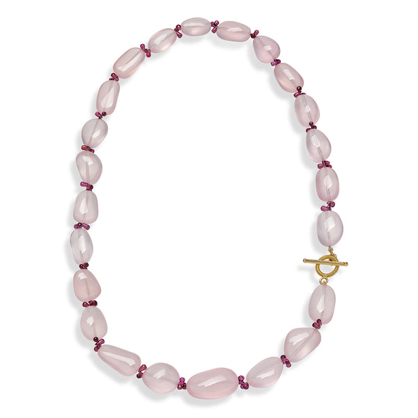 Rose Quartz and Rhodolite Garnet Necklace
