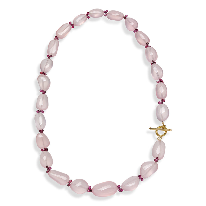 Rose Quartz and Rhodolite Garnet Necklace