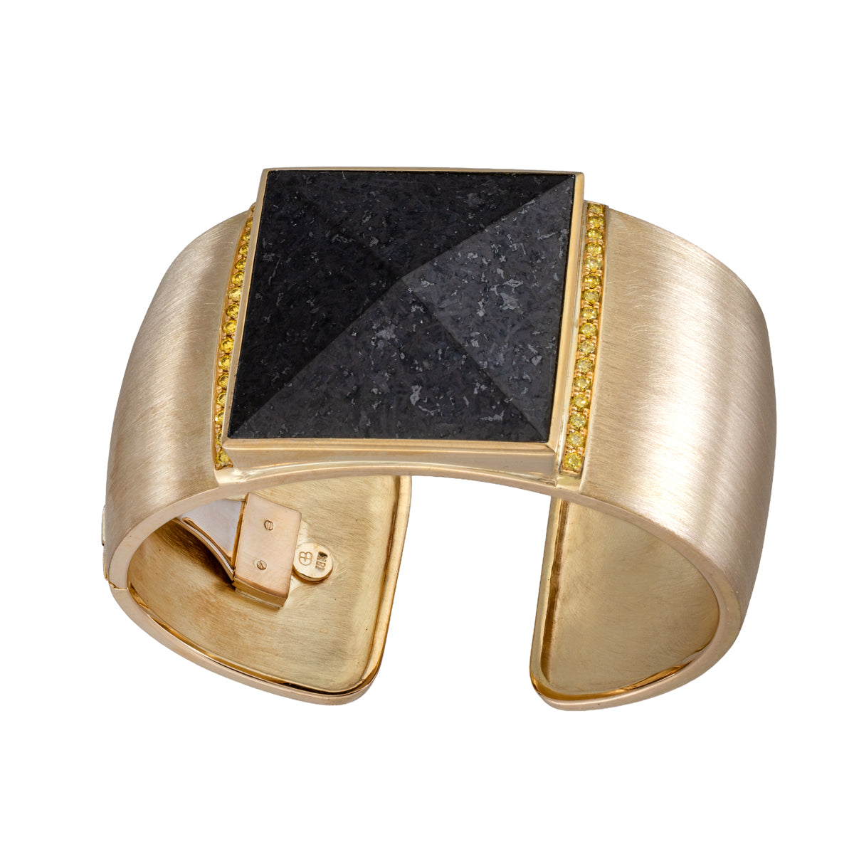 Granite and Yellow Diamond Cuff Bracelet