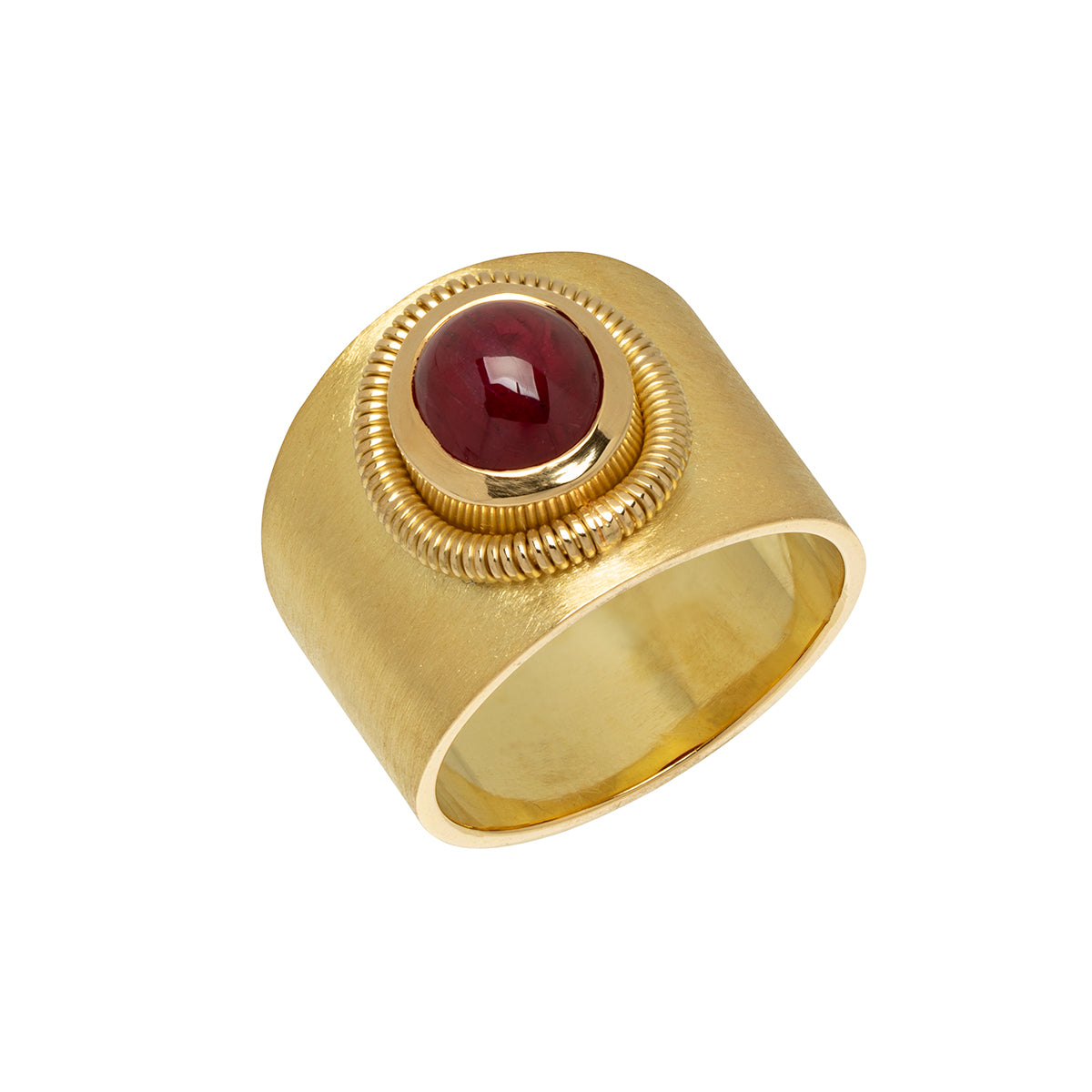 Ruby Cabochon Coil Ring