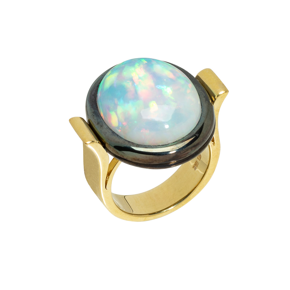 Opal Ring with Gold and Iron