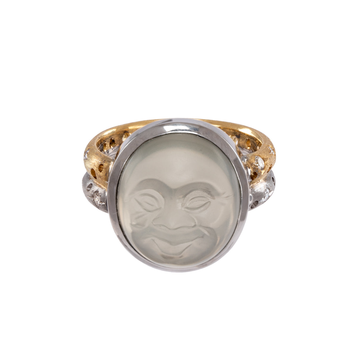 Moonstone Face Galaxy Ring