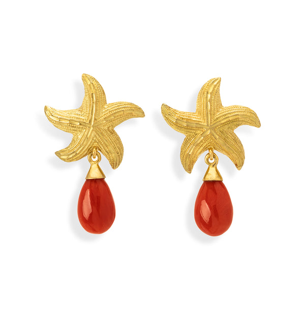 Starfish and Coral Earrings