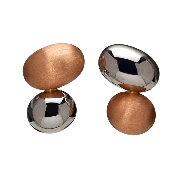 Double Dome Earrings (Rose/Palladium)