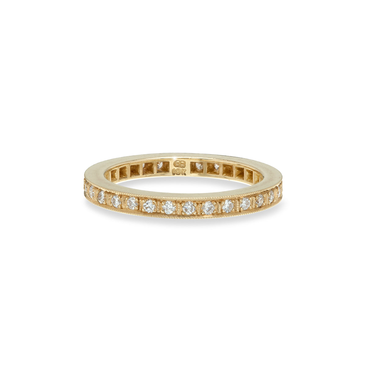 Diamond Narrow Flat Pavé Eternity Ring