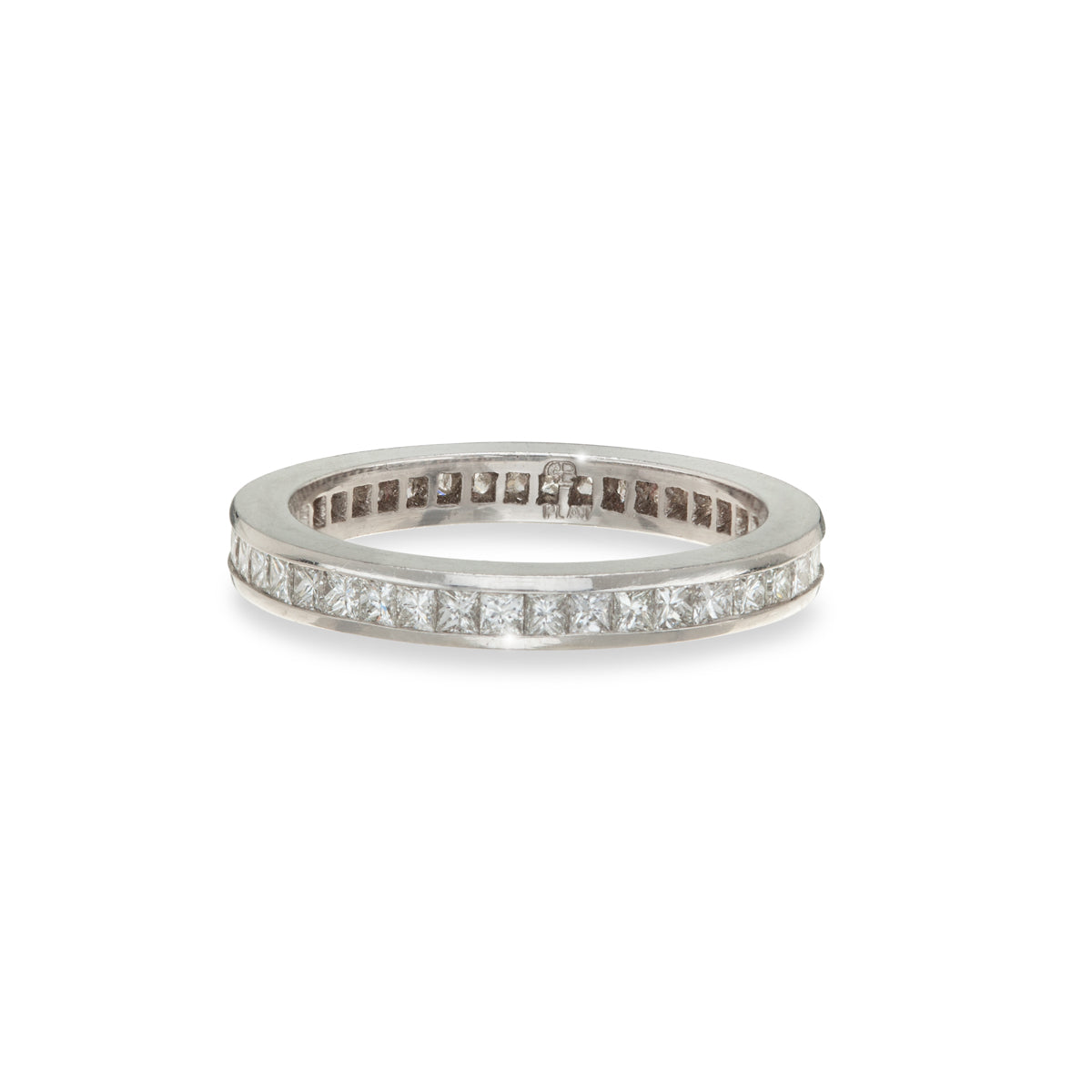 Narrow Platinum Diamond Channel Eternity Ring