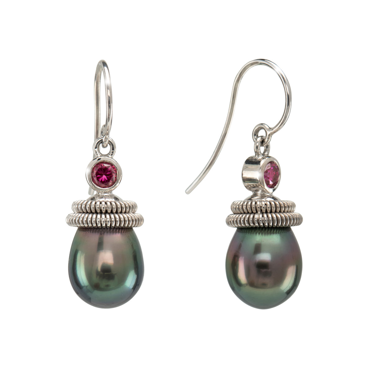 Boucles d’oreilles Serpentine en Perles de Tahiti et Diamants