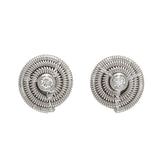 Triple Coil Snail and Diamond Earrings