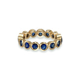 Blue Sapphire Large Bezel Eternity Ring