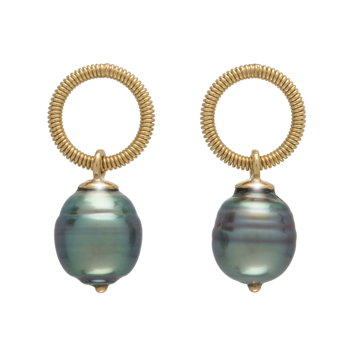 Pearl  & Coil Single Loop Earrings