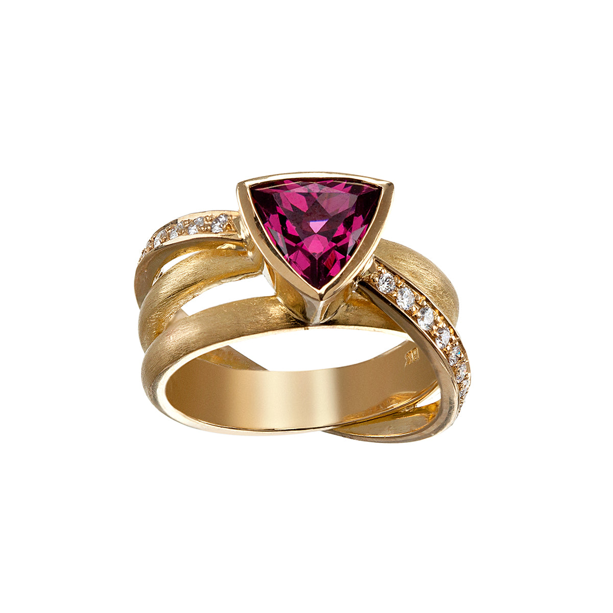 Rhodolite Garnet Crossover Ring