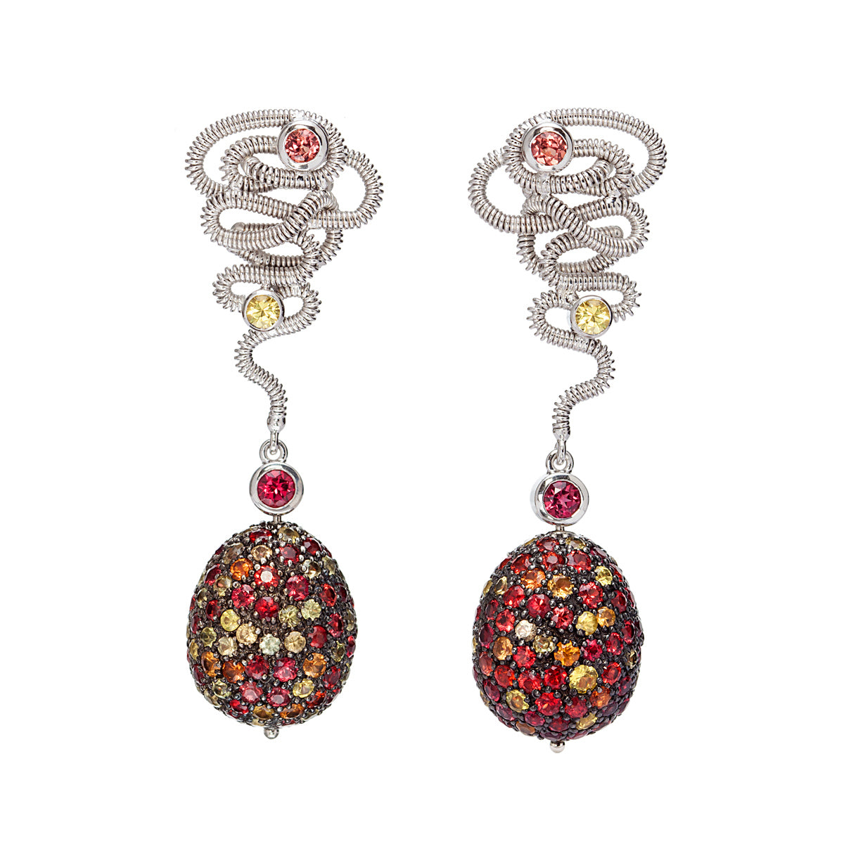 Multicolour Sapphire & Spinel Earrings