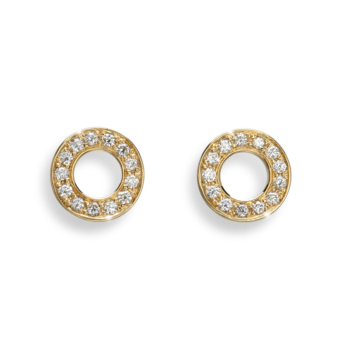 Open Circle Diamond Earrings