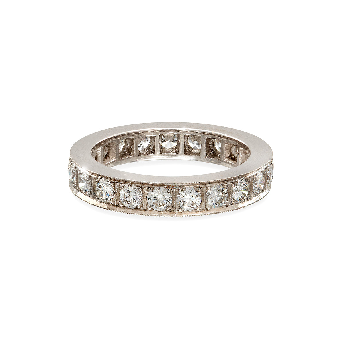 Diamond Large Flat Pave Eternity Ring