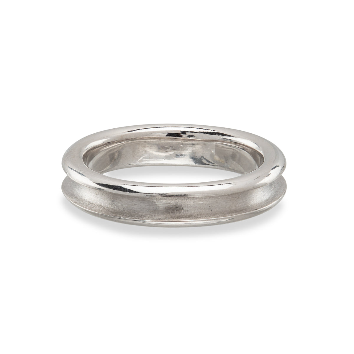 Bague Rainurée Bord Roulé Homme