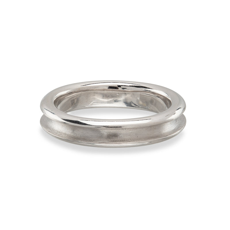 Men's Rolled Edge Groove Ring