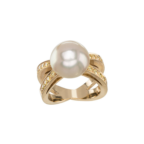 Golden Pearl X Ring